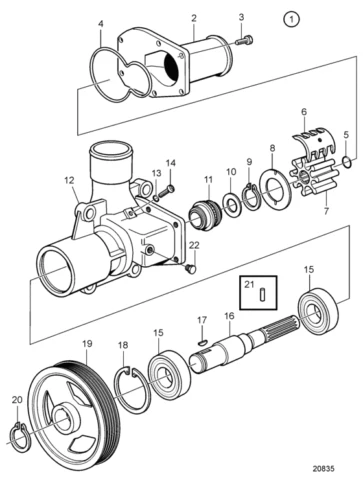 PoseidonMarine® Water pump kit Volvo Penta D4 3584062 3583609 3588475 - Image 5