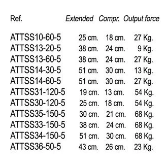STAINLESS STEEL GAS SPRING (pick your spring pressure and extended / compressed size) ATTSS34-50-5 - Image 3