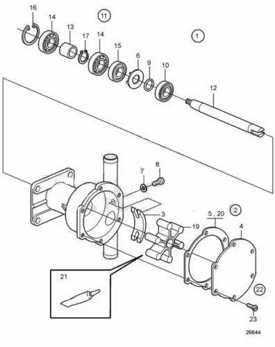 PoseidonMarine® Water pump kit Volvo Penta MD2010 MD2020 MD2030 MD2040 D1-13 D1-20 3593659 - Image 5