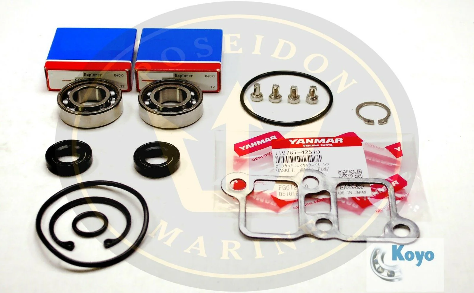 PoseidonMarine® Water pump repair kit Yanmar 6LP 119773-42600 119773-42500 - Image 3