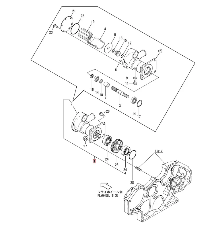 PoseidonMarine® Water pump repair kit Yanmar 6LY2 119574-42500 10-13170 119574-42552 - Image 3